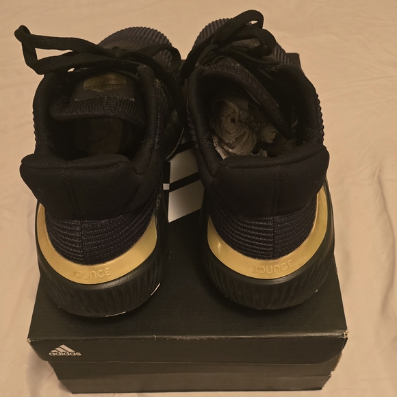 Adidas Men's Black and Gold Pro Bkunce Sneakers - Picture 3 of 6